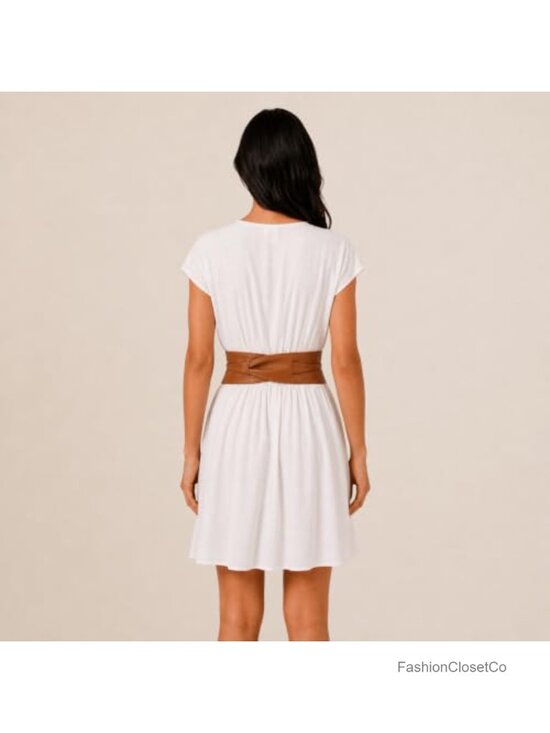 Italian Leather Obi Belt for Women - Wide Waist Cincher, Made in France main image 6